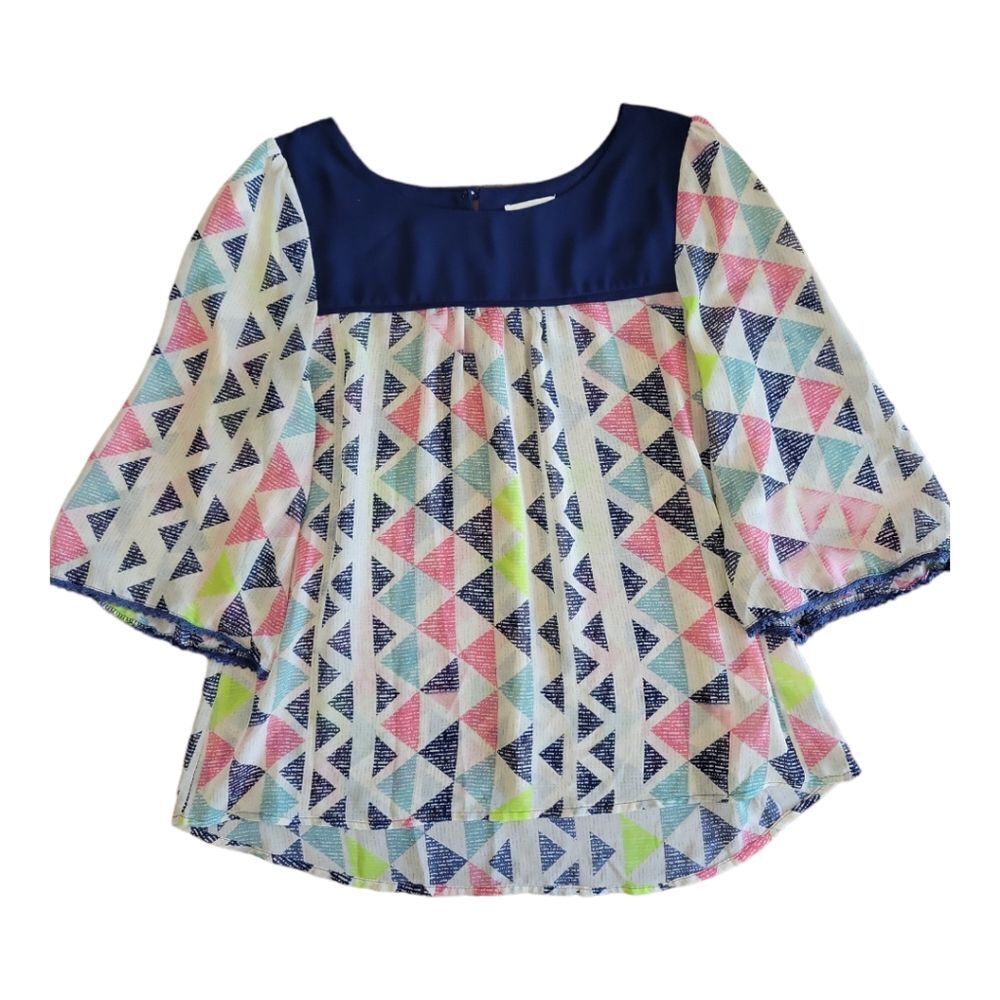 Umgee 3/4 sleeve Boho Flowy Blouse Size L